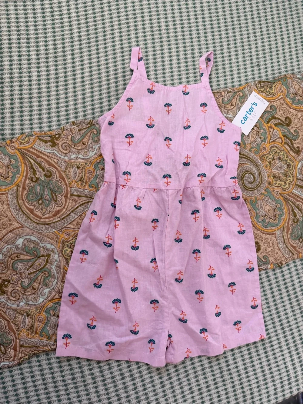 New Carter’s Toddler Girl Romper 4T Boho Pink Floral New with tags